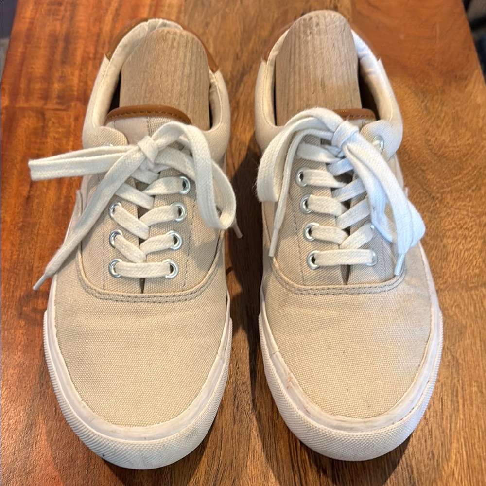 J. Crew Factory Men's Cream Canvas Sneakers size 8